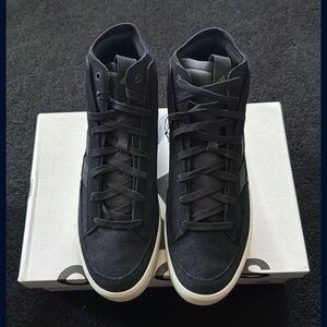 Adidas Men's Black and White High-Top Sneakers